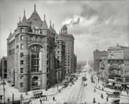 Bustling Buffalo New York circa  Erie County Savings Bank Niagara Street